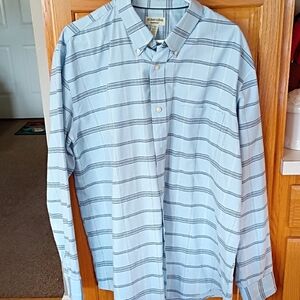 St JOHNS BAY Men's Blue Striped Shirt. XL Tall